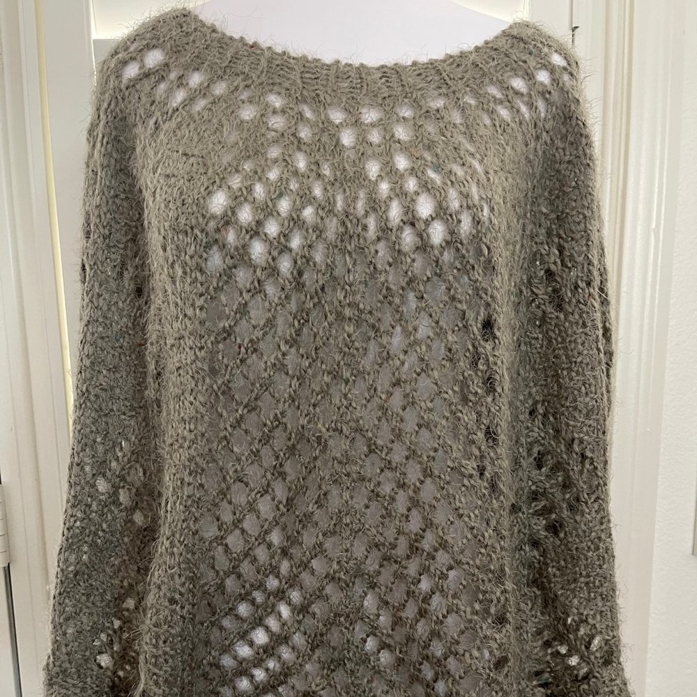 Shrug Poncho Crochet - Grey